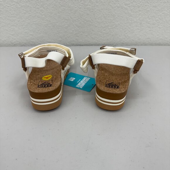 Reef Cushion Rem Hi Whisper White Cushion Adjust Sandals Shoes Womens size 7 NEW - Picture 3 of 7